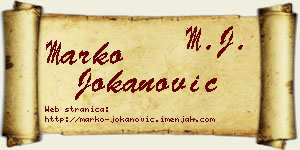 Marko Jokanović vizit kartica